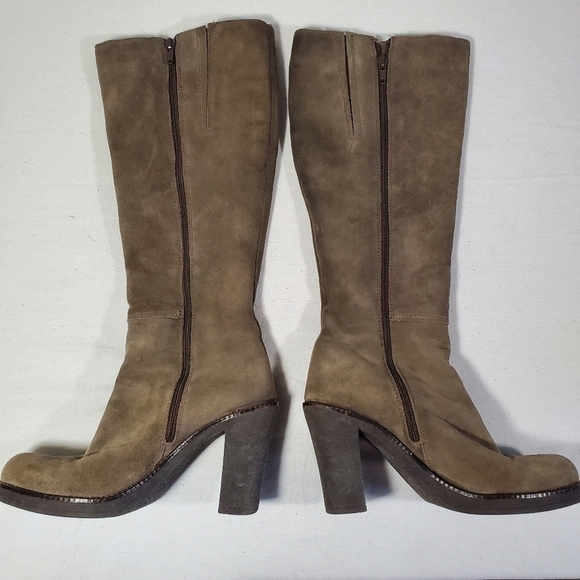La Canadienne Suede Heeled Boots Size 6 Taupe Grey EU 36 - Picture 5 of 16